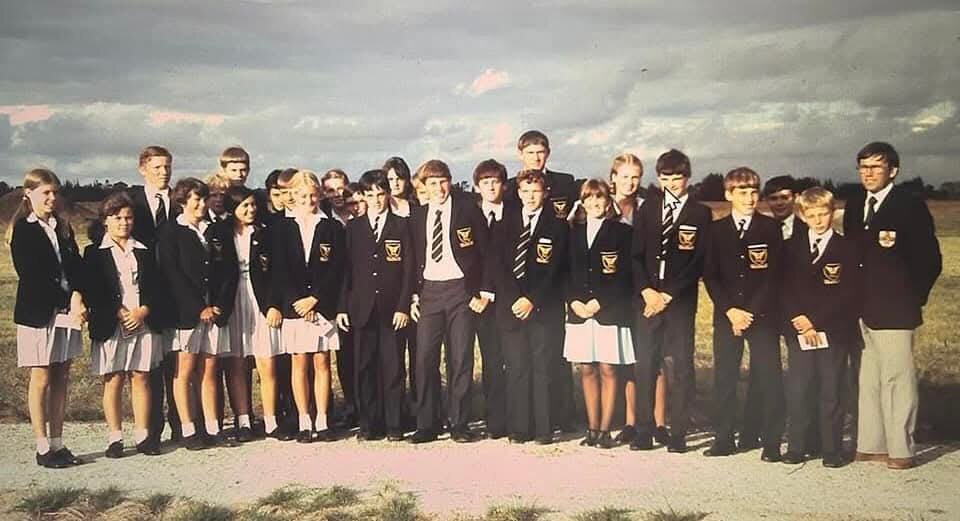 Pupils on the school grounds